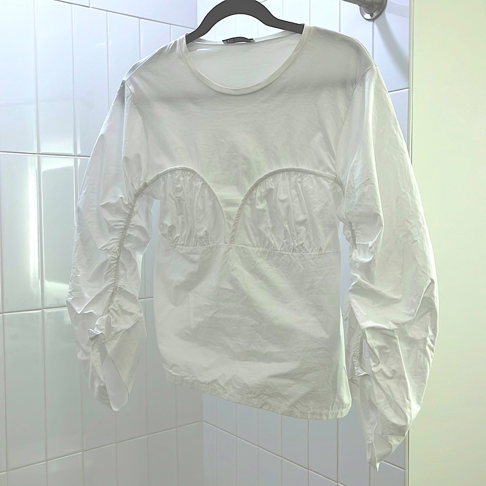 Zara_white blouse_M